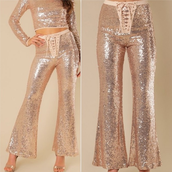 ROSE GOLD Sequin Pants - Picture 2 of 4